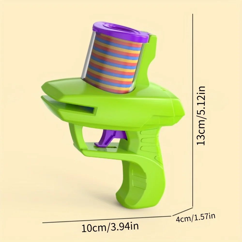1 ensemble de jouets de lanceur de disque en mousse colorée-jeu de soucoupe volante portable avec matériau ABS Durable, aucune batterie nécessaire