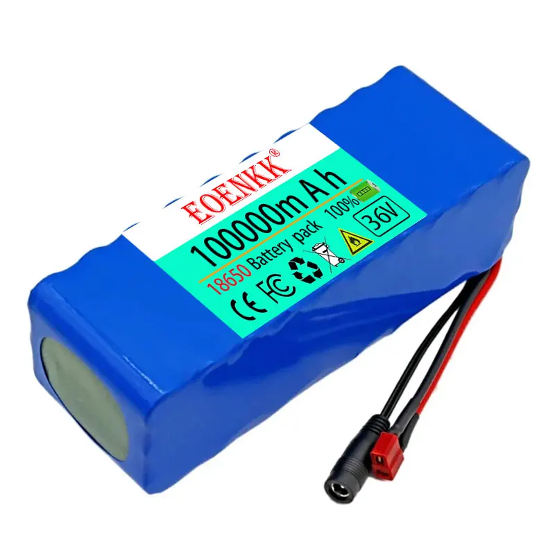 EOENKK high capacity battery 36V 100Ah 10S3P 42V lithium-ion battery pack, suitable for electric bicycles and chargers