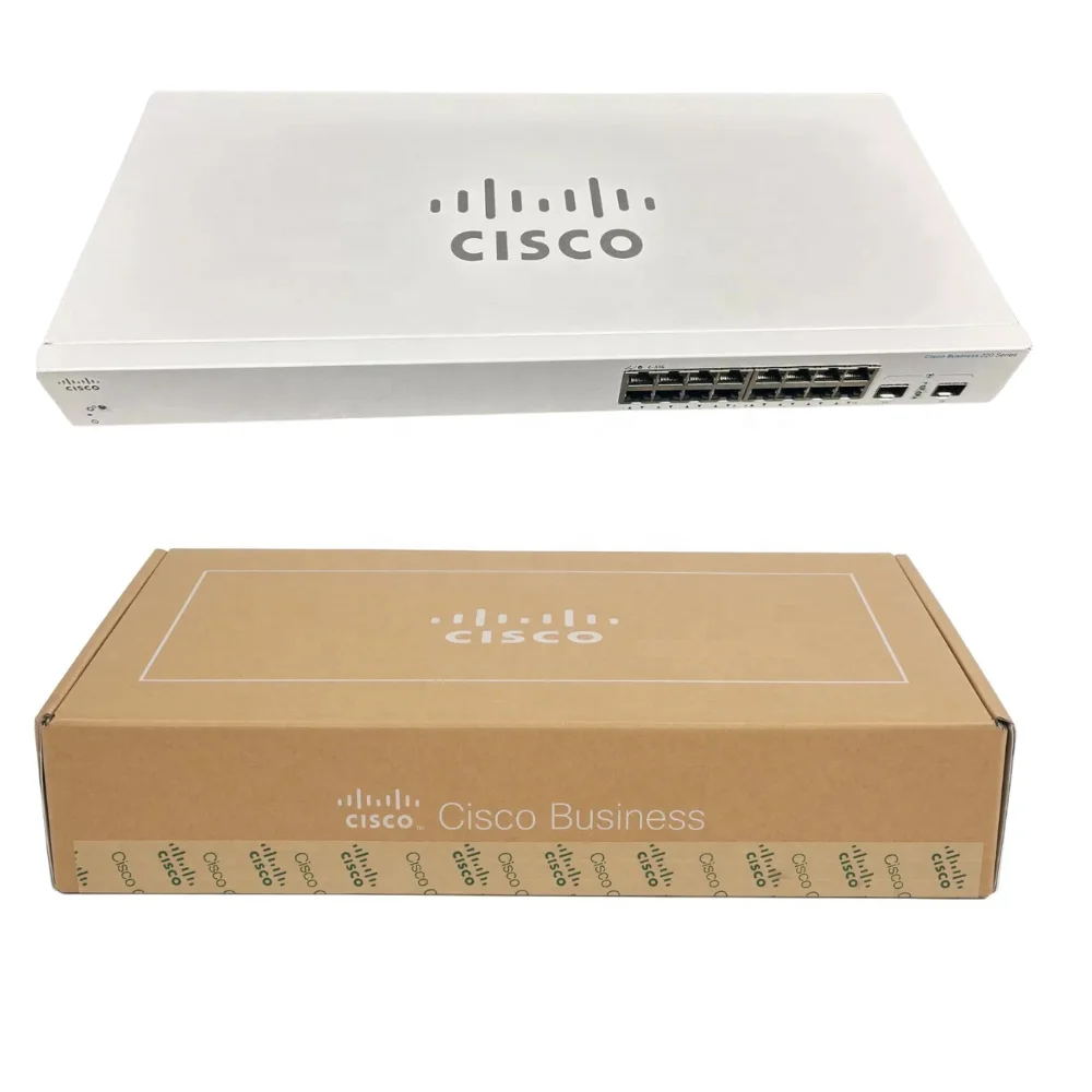 

Cisco CBS220-16P-2G-CN Высокопроизводительный 16-портовый управляемый PoE+ Gigabit 2 SFP Uplinks Интеллектуальный сетевой коммутатор C1300-16P-2G