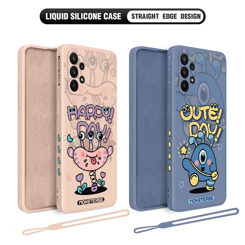 

Cute Cartoon MONSTERSE Case For OPPO Realme 11 10 9 9i 8 8i 7 76 Pro Plus C31 C35 C11 C12 C15 C20 C21Y C25 Cover With Hand Strap