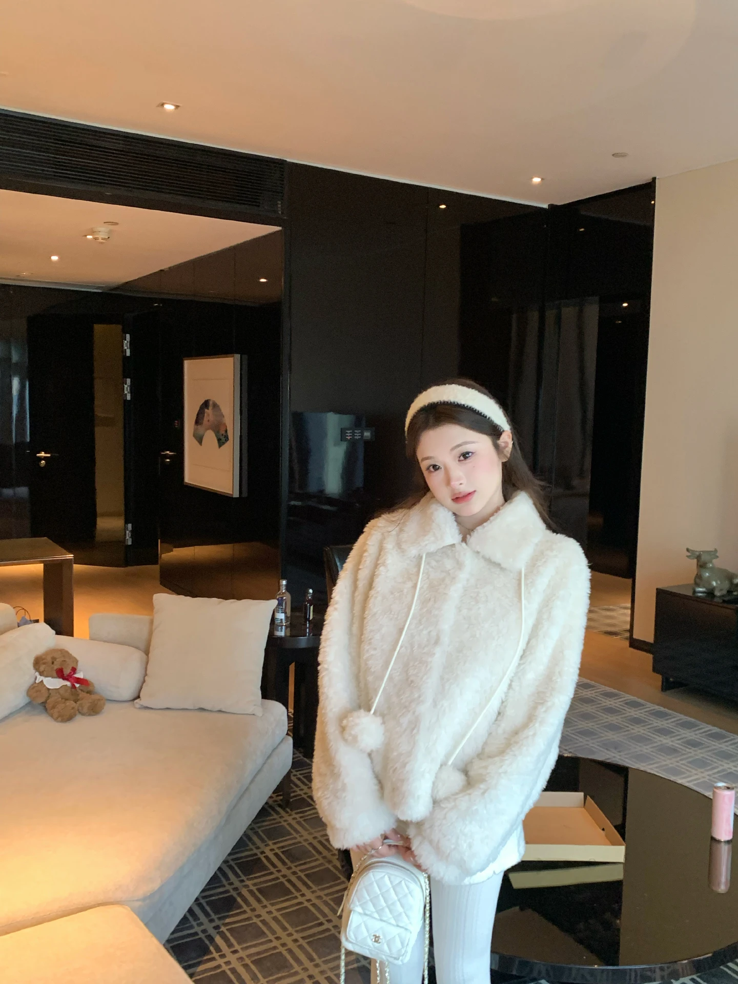 

Женская теплая универсальная зимняя куртка из овечьей шерсти Banana, свободного кроя, из полиэстеровой смеси, цветная