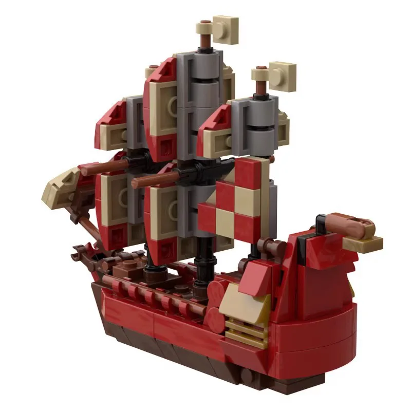 MOC Piratenboot Modell Bausteine Mittelalter Segelboot Schiff Versand Segelziegel Spielzeug