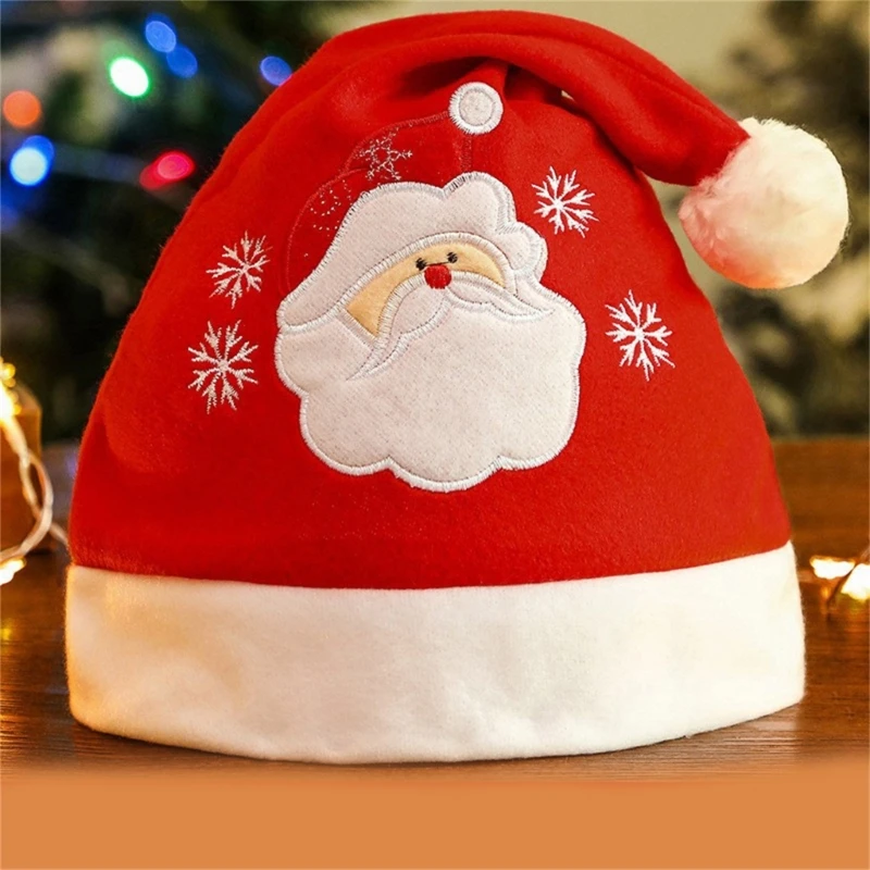 

Christmas Party Hat Family Gathering Santa Hat Festival Props Soft Bobble Hat