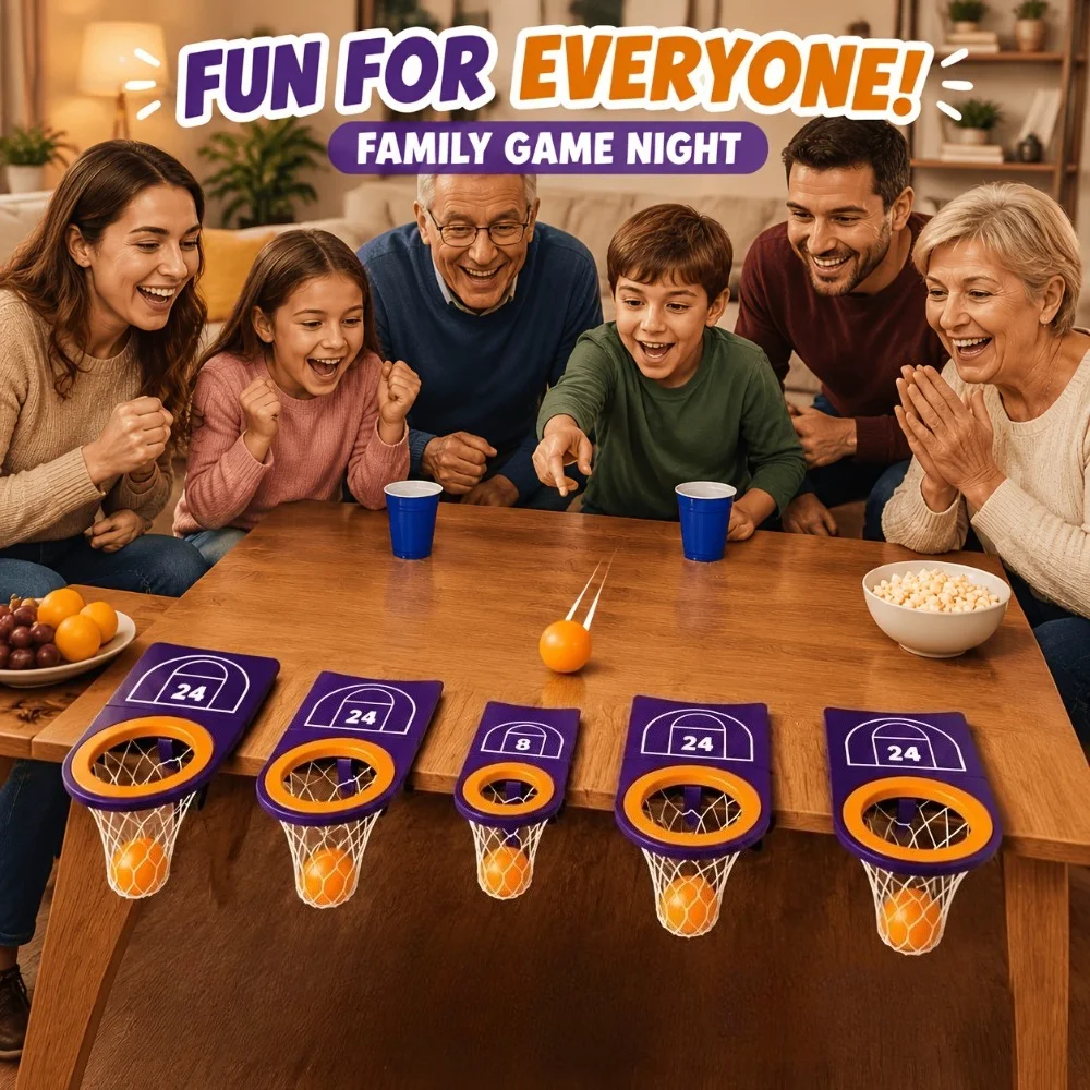 Desktop Basketball with Hoops Ballls Shooting Toy Interactive Tabletop Game Sports Toy Board Game Two-playe Family Party Toy
