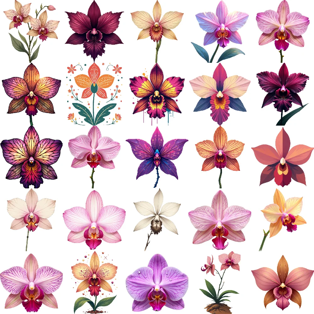 

28 шт., красочные временные татуировки с орхидеей, водостойкие боди-арт, поддельные татуировки на руку, для взрослых, мужчин и женщин, одноразовые татуировки, наклейки