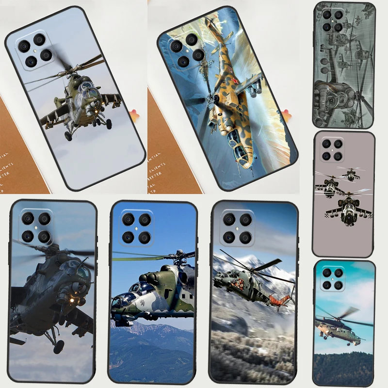 Mil Mi 24 Hind Helicopter Phone Case For Huawei P40 Lite P50 P30 P20 Pro Nova 9 5T Honor X9 X8 X7 50 Back Cover