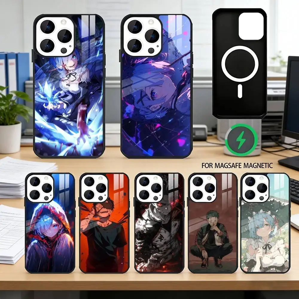 

Zero Natsuki Subaru REM Phone Case For iPhone17,16,15,14,13,12,11 Plus,Pro Magnetic with Magsafe Wireless Charging