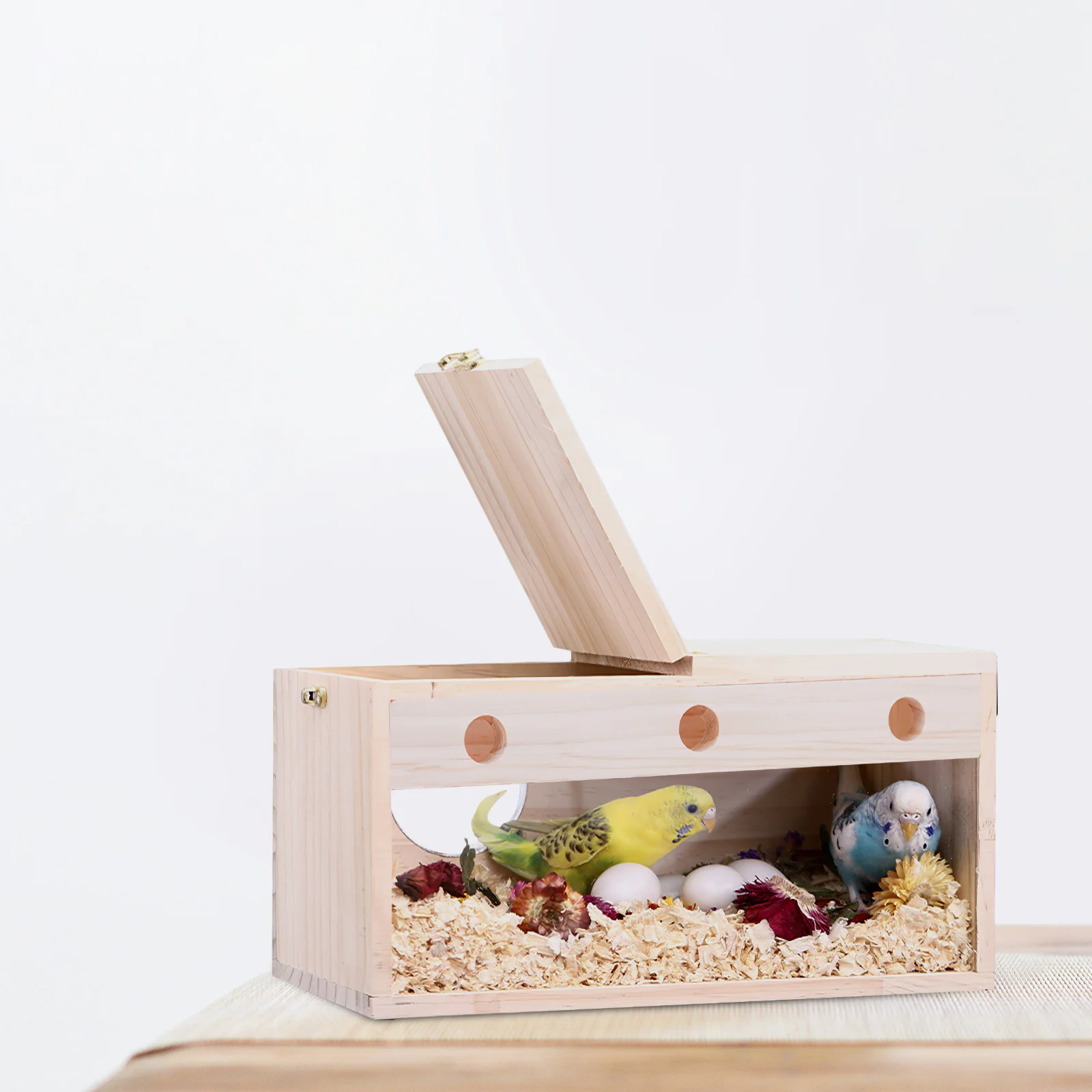 

Wooden Bird Nest Household Breeding Box Durable Decorative Hanging Outdoor Garden Backyard Nesting Pet Accessories