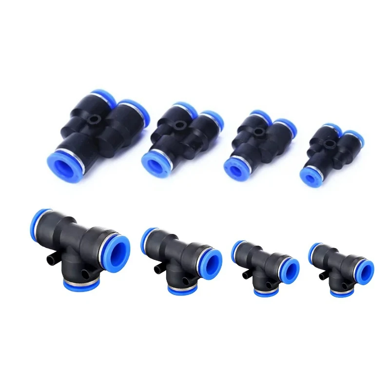 2pcs PY PE Series 4 6 8 10 12mm OD Hose 3 Way Port Y Shape Air Pneumatic Quick air Pneumatic Connectors Coupling Brass Fitting