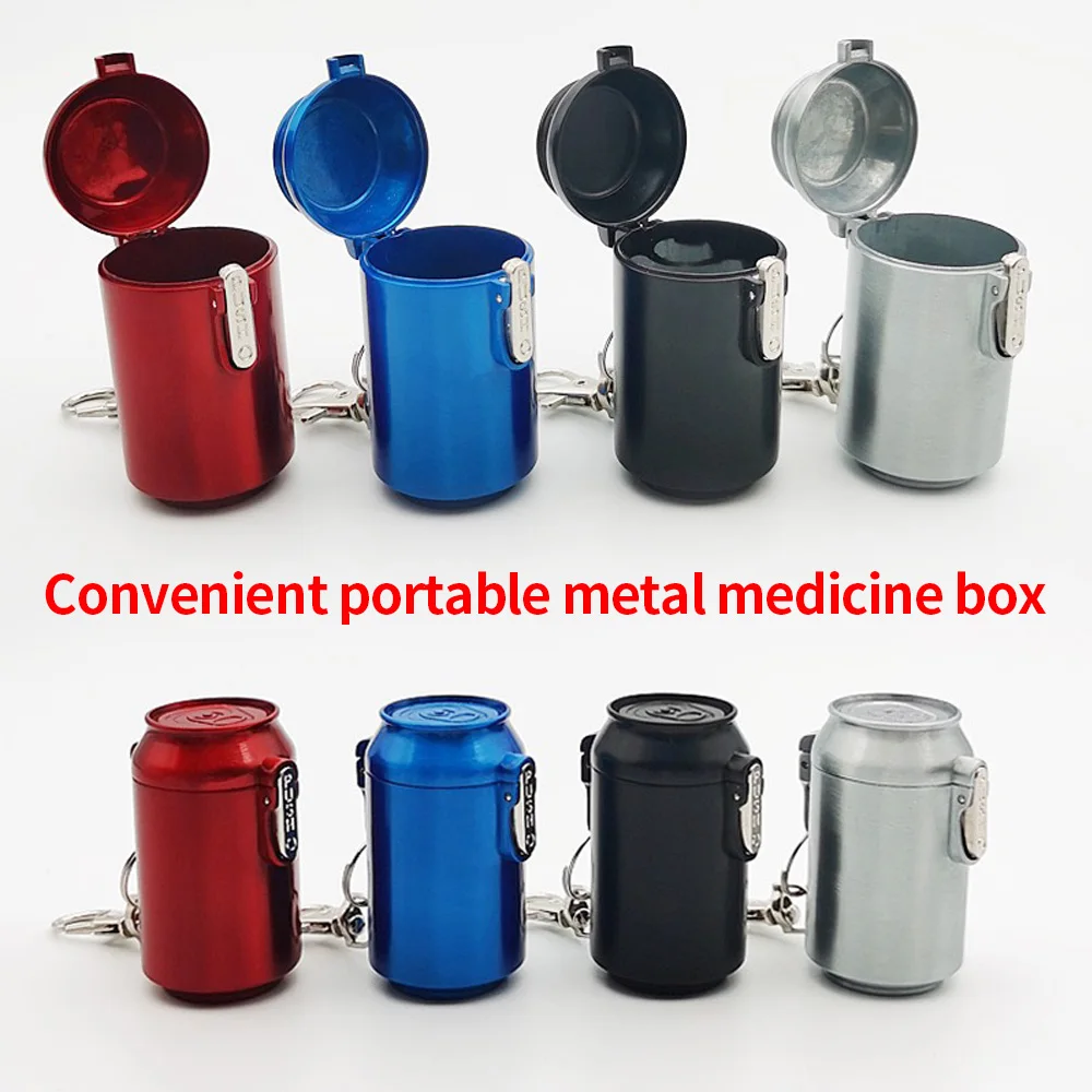 Exquisite multifunctional metal convenient medicine storage box - for storing medicines, key pendants, outdoor ashtrays, etc