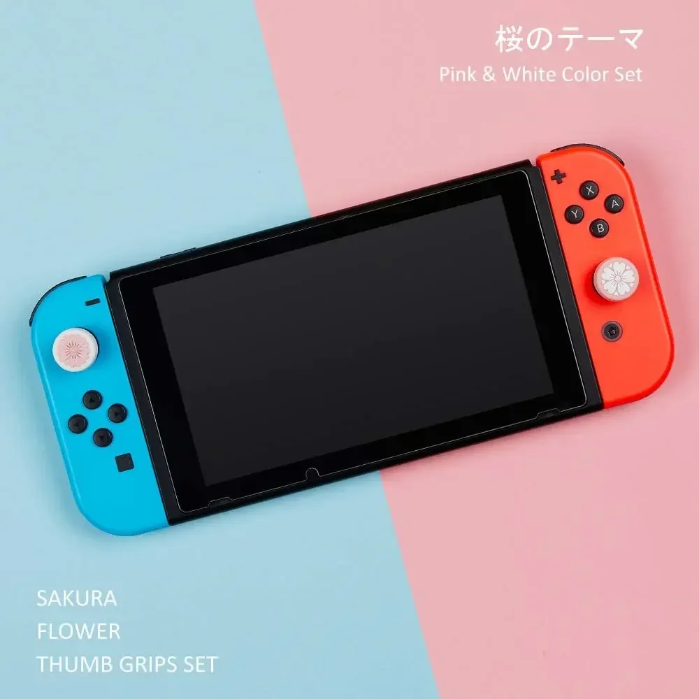 ZOMTOP Sakura Thumb Grip Cap, Joystick Cap per Nintendo Switch, custodia protettiva in Silicone morbido, adatta per Controller Joy-Con