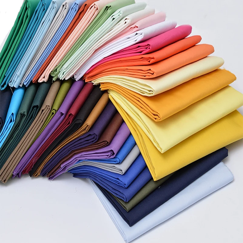 Solid-Color 100% Cotton Poplin Sewing Fabric For Clothing Handmade DIY Solid-Color Minimalist Skirt Decor Fabric For Accessories