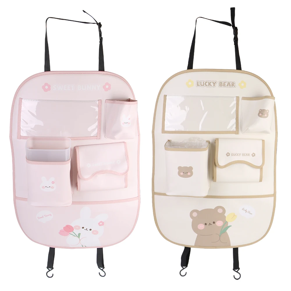 Odpinany uchwyt na tablet z ekranem dotykowym 5 kieszeni do przechowywania Kick Mat Protector dla dzieci Cartoon Style Organizer na tylne siedzenie samochodu