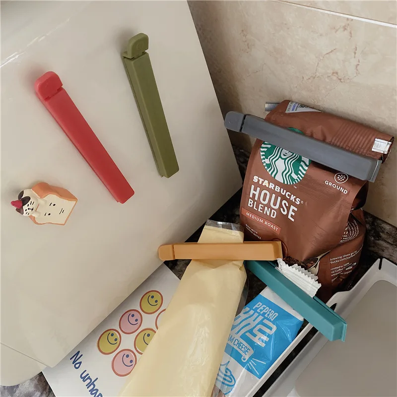 스낵 티백 클립 – PP 소재, 방습, 자석 디자인, 강력한 그립, 이중 홈