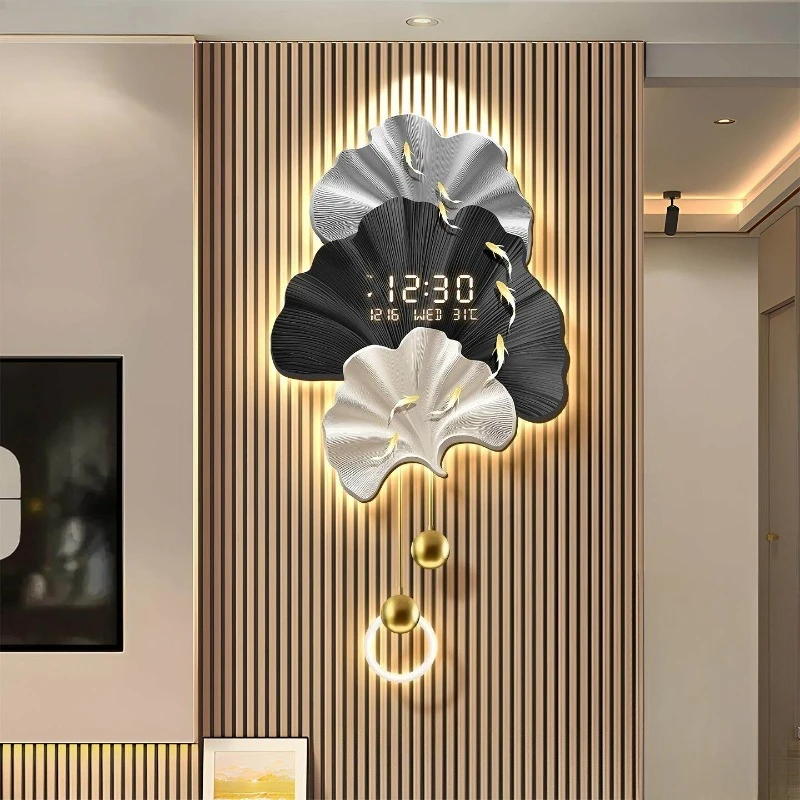 &Night Light Fashion Wall Clock Unique Elegant Nordic Bedroom Digital Wall Clock Aesthetic Horloge Murale Home Decor Items