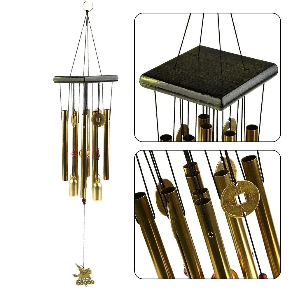 Copper Money Wind Chime Pendant Balcony Outdoor Yard Garden Home Decoration Metal Pipe Wind Chime Large Wind Chimes Bell Tube