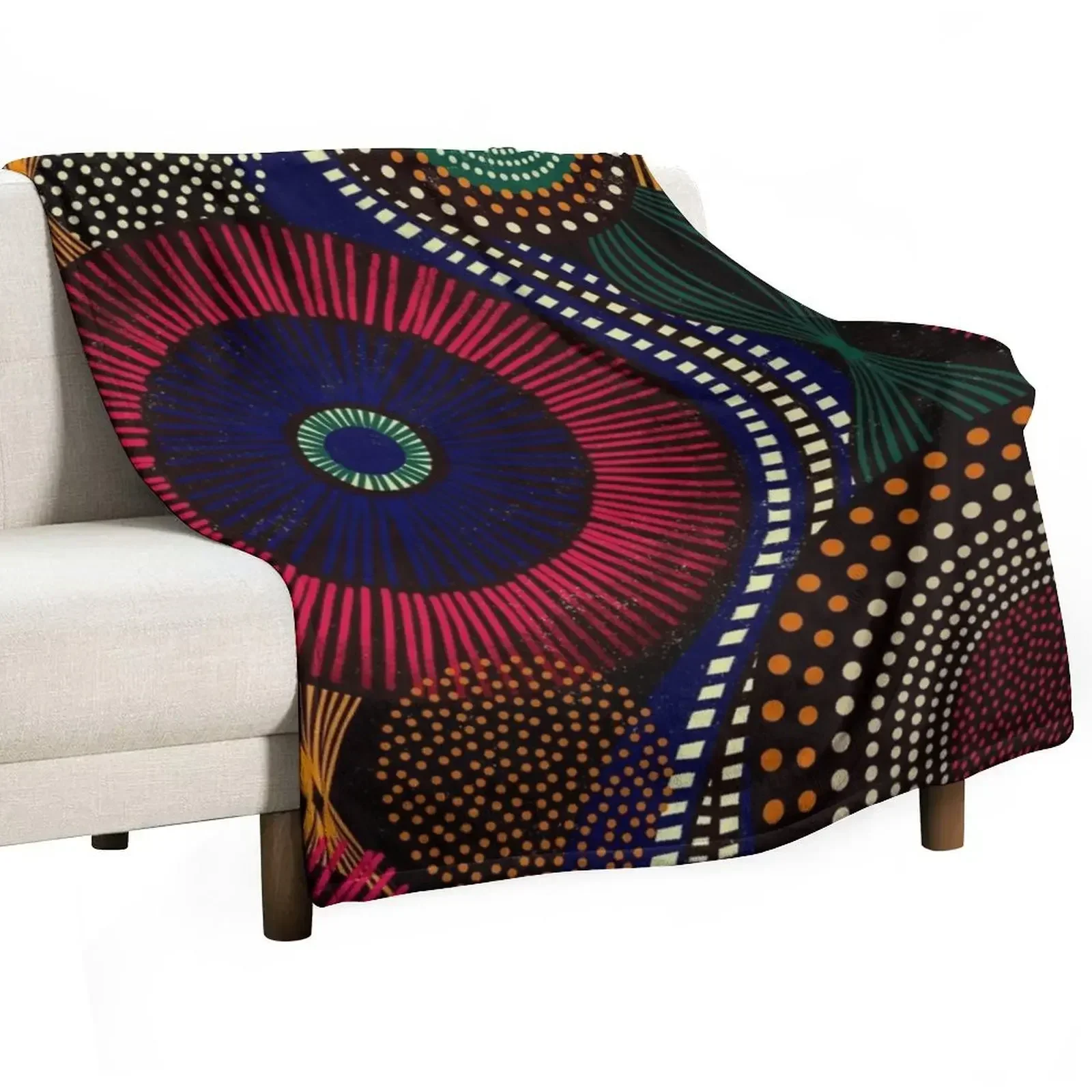 

African Tribal Pattern In Colorful Tone Throw Blanket blankets ands manga Stuffeds Blankets