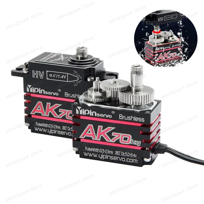 Servo digitale completamente in metallo Motore brushless da 70 kg Servitori di codifica magnetica controllabili con angolo di 180 gradi per velivoli per auto robot fai da te