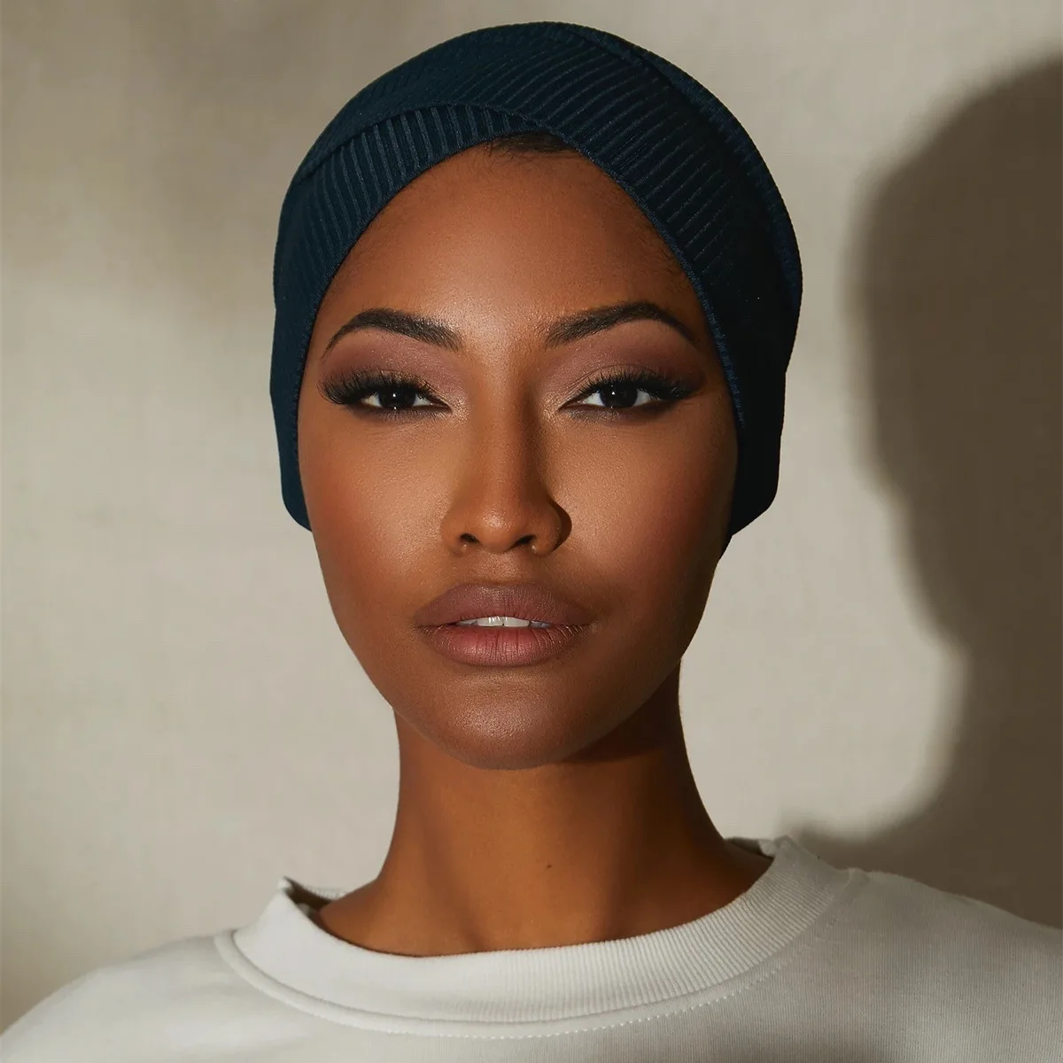 Ribbed Cross Front Under Scarves Stretchy Muslim Inner Hijabs Islam Head Wraps Female Headscarf Bonnet Under Hijab Caps