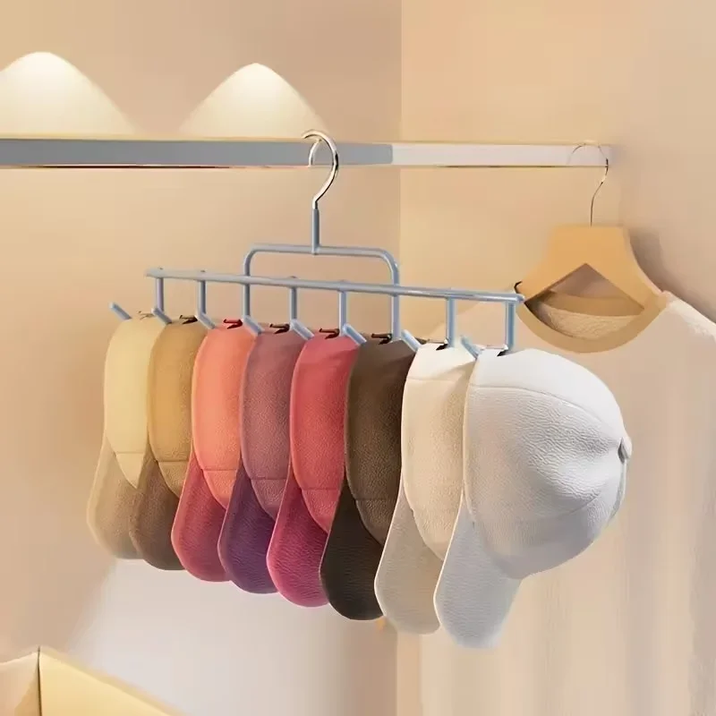 New Multi Purpose Hat Organizer Hook Closet Wall Mounted Cap Rack Baseball Scarf Bag Lingerie Sling Dorm Storage Hanging Holder view 5