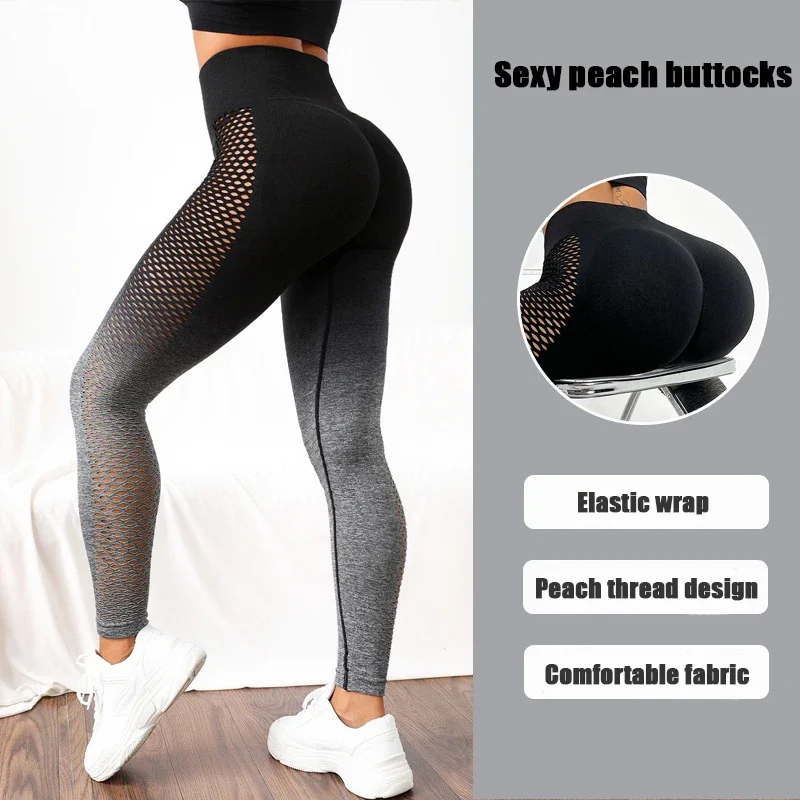 Imagem -04 - Seamless Hollow Out Fitness Leggings para Mulheres Yoga Calças Butt Lift Calças Justas de Treino Calças Esportivas Leggings de Ginástica