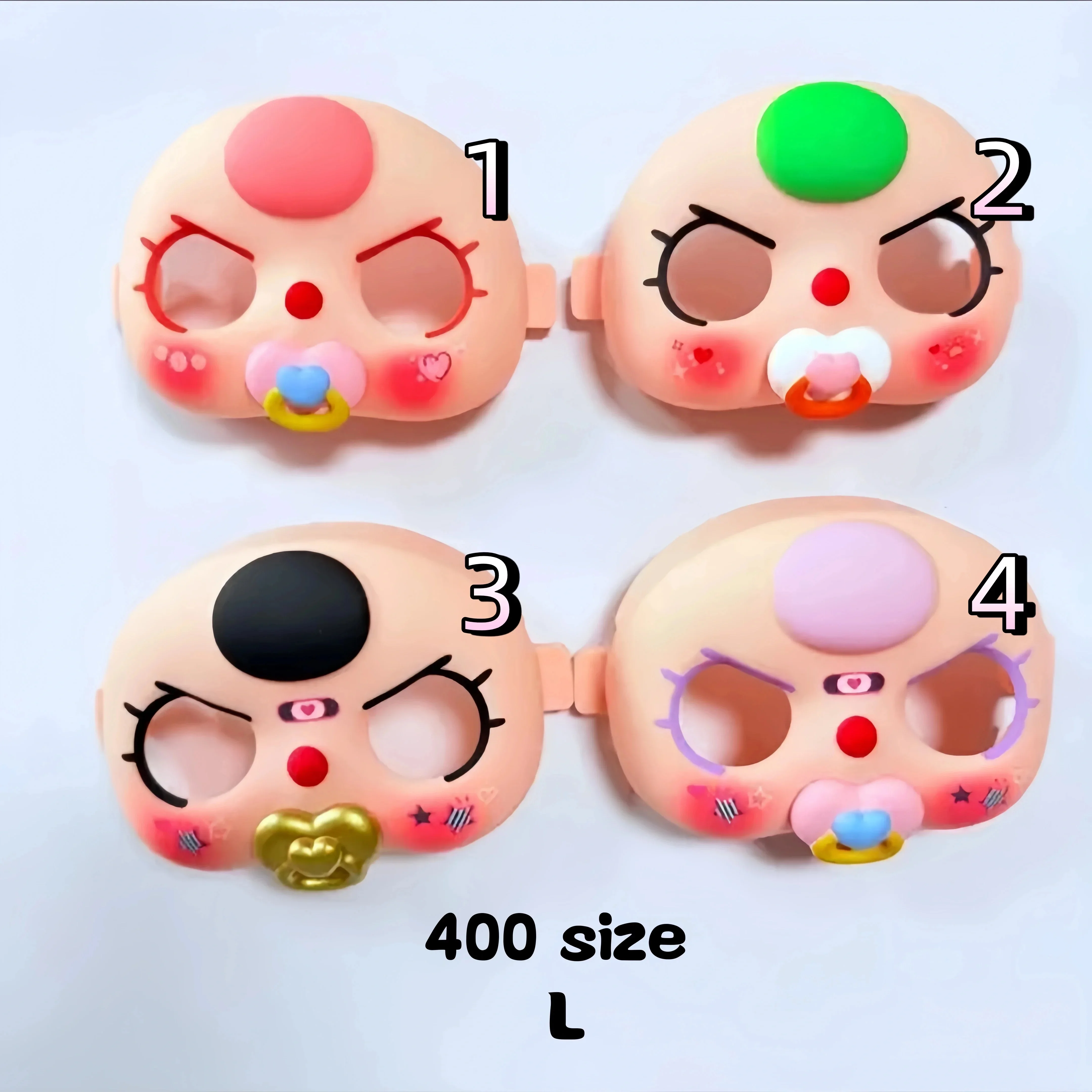 لهاية أطفال ثلاثية ذهبية لطيفة 400% ذات رمال متحركة لعيون الوجه لهايات عالية الجودة وألوان عين يتم تمييزها بشكل عشوائي #2