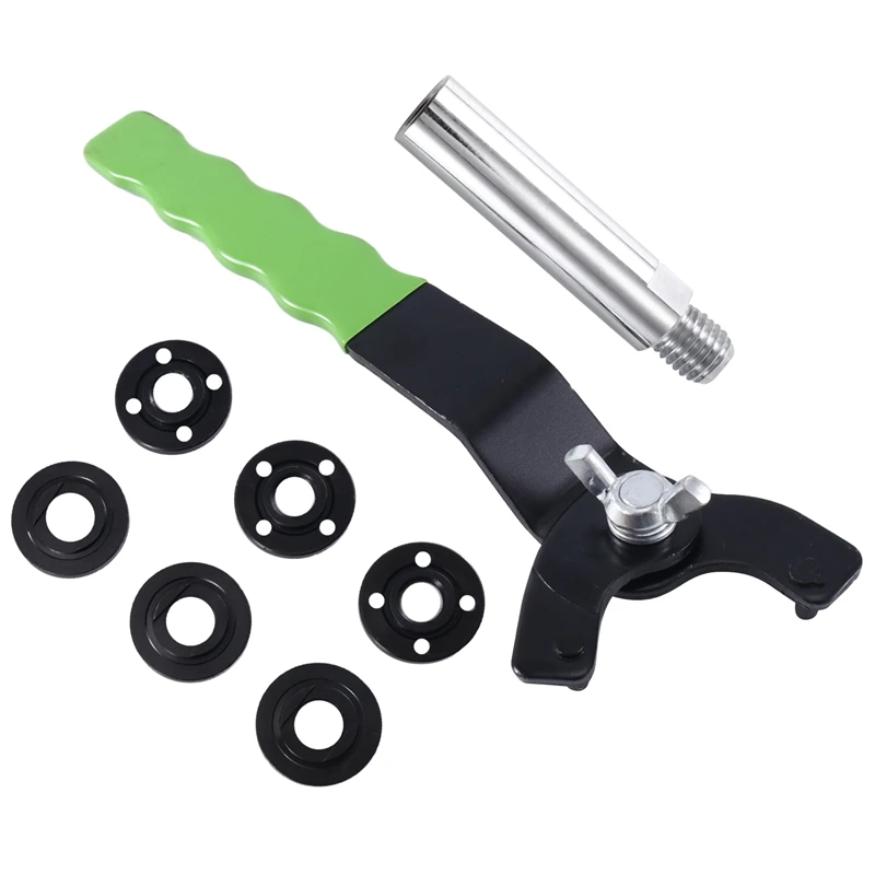 

AA14 Новые насадки для угловой шлифовальной машины, комплект из 8 шт., гаечный ключ, фланцевая гайка и удлинитель