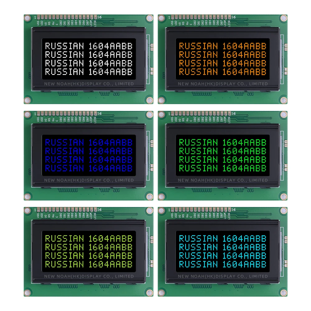Russian BTN Black Film Red 1604A Character LCD Module 04*16 Voltage 5V 3.3V Optional 3.6 Inches ST7066U Multi Language Module