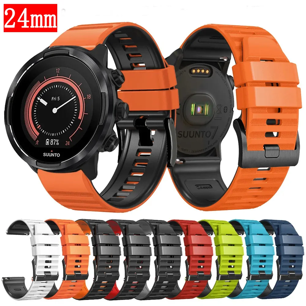 

24mm Watch Strap For Suunto 9 D5 Suunto7 Spartan Sport Wrist HR Baro Soft Silicone Wristband Sports Bracelet Smartwatch Bracelet