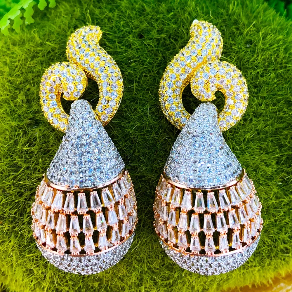 GODKI High Quality Fashion Luxury Big Drop Earrings For Women Bridal Wedding Girl Daily Surper Gorgeous Elegant Jewelry