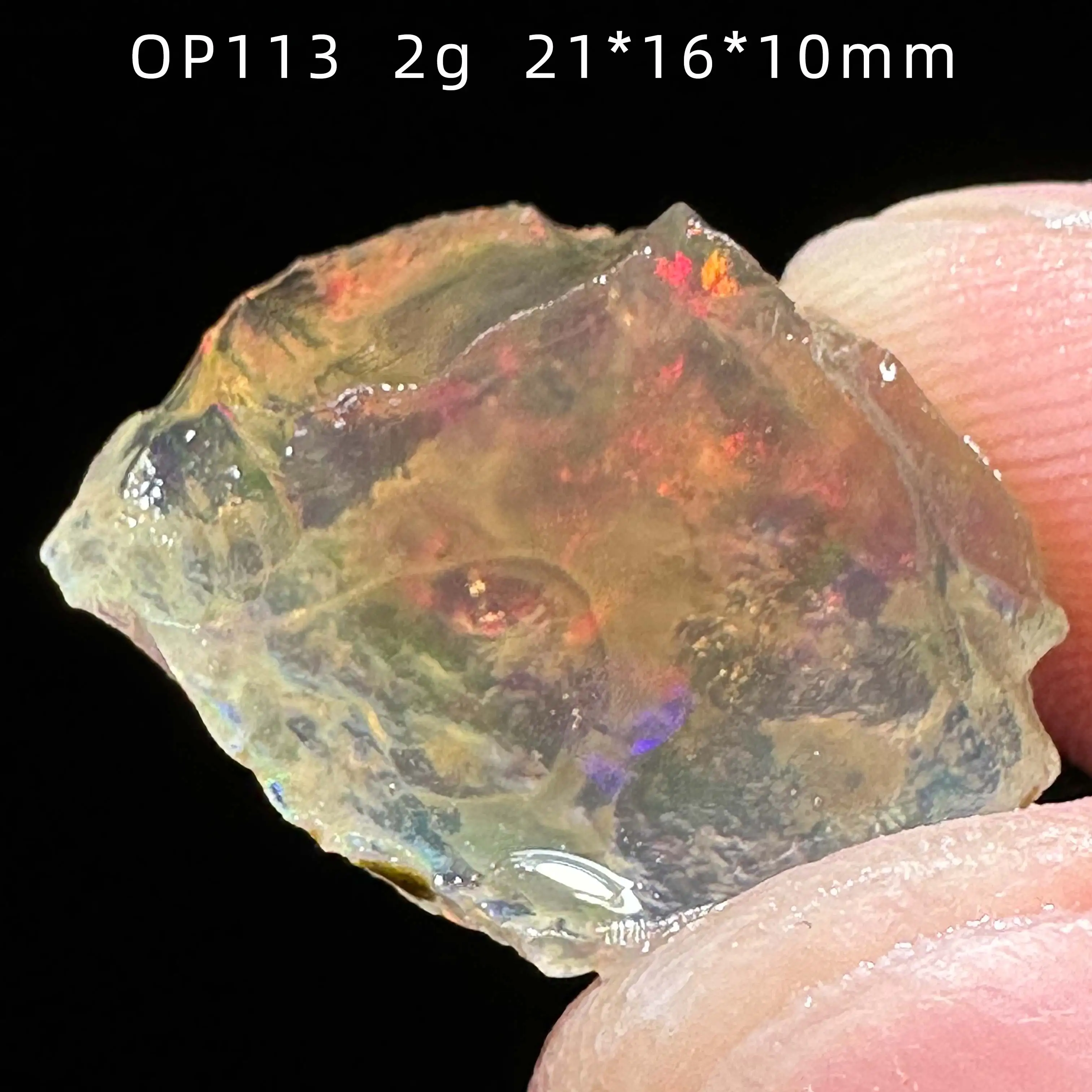 Natural Ethiopia Opal Gemstone Colorful Healing Quartz Crystals Rare Mineral Shooting Star Effect(need in Water) Under Lighting