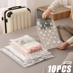 5/10pcs Reusable Ziplock Bags Plastic Travel Clothes Storage Bags Clear Socks Bags Waterproof Luggage Organizer for Shoe Storage