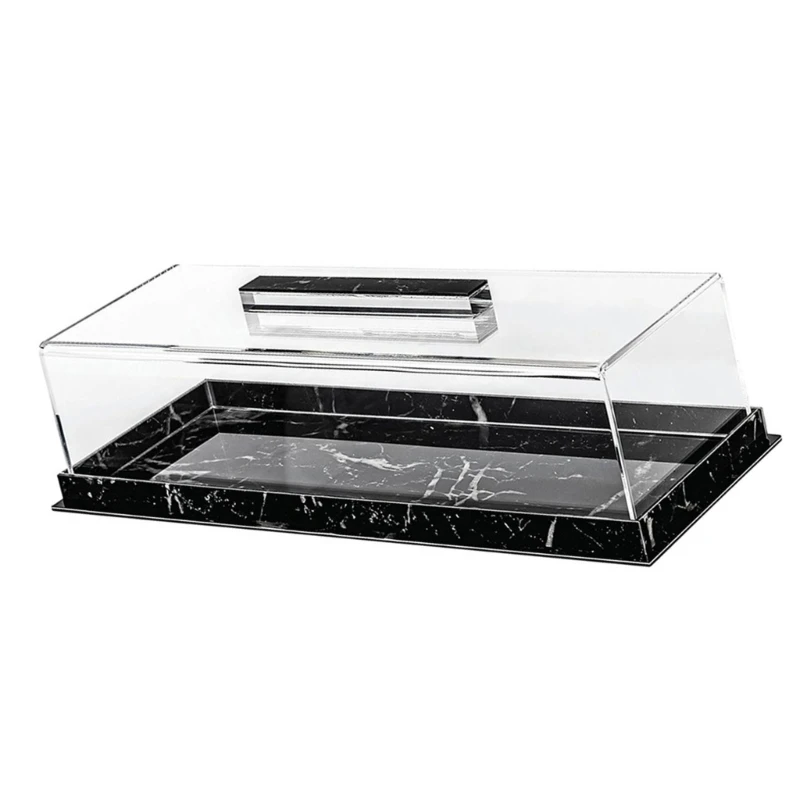 Acrylic Rectangular Cake Display Container Fashion Cake Tray with Cover