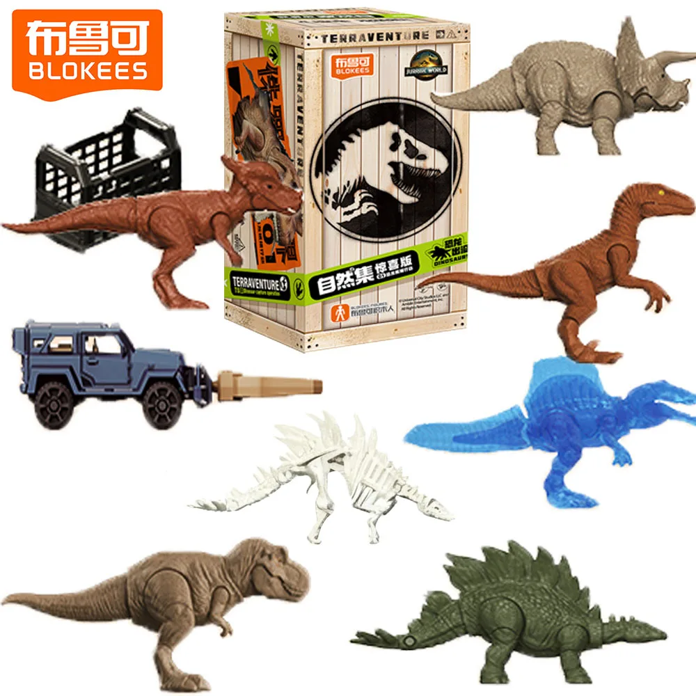 BLOKEES Genuine Jurassic World Surprise Version Series Blind Box High Quality Movable Craft Model Toy Decorative Ornaments Gifts
