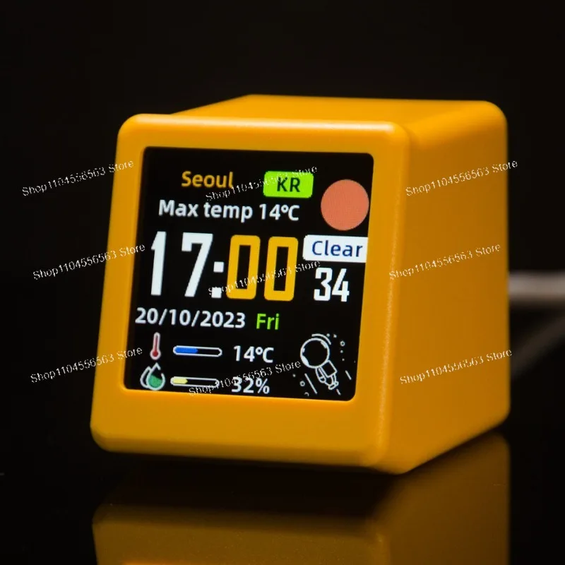 Mini WiFi Desktop Animation Weather Clock Gift Creative Ornament Multifunctional Weather Station