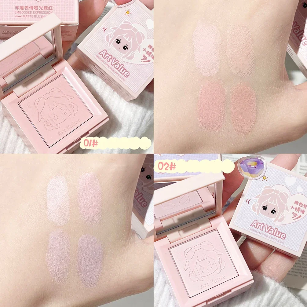 4-in-1 Embossed Matte Blush Makeups Palette Nude Eyeshadow Cheek Blusher Contouring Four-layer All-in-one Box Brightening Skin