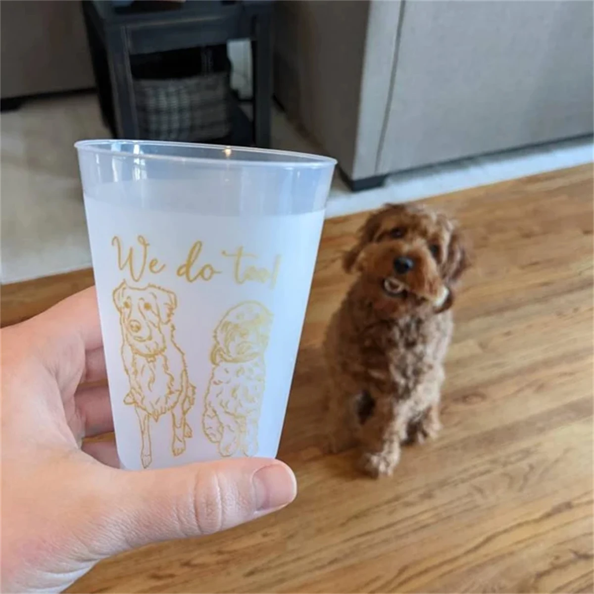 Custom Pet Plastic Cups Wedding Favors, Personalized Dog Photo Frosted Cups, Birthday Shower Party Decorate,  Guest Plastic Cups