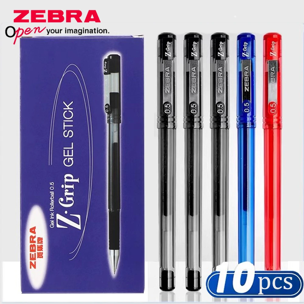 10pcs Japanese Zebra Gel Pen JJ1 Fast Drying Constant Ink Ballpoint Pen Office Accessories Student School Stationery Cute Kawaii