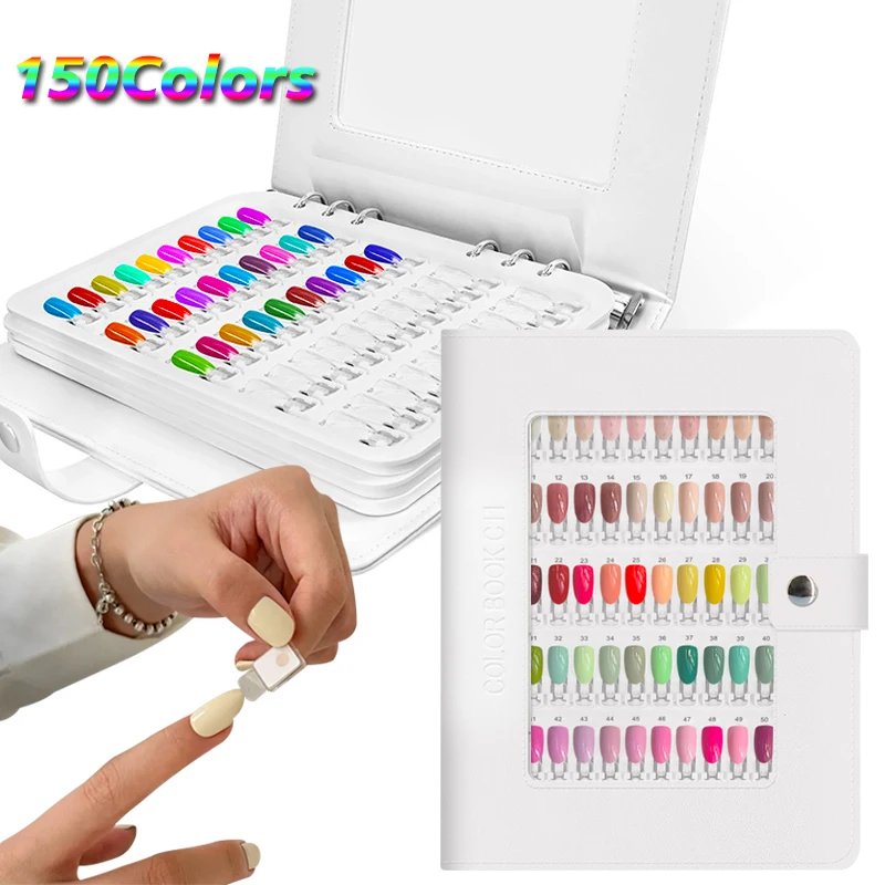 

150Colors New High Quality Nail Tips Nail Art Swatch Book Manicure Color Display Storage Book Acrylic Work Display Color Card