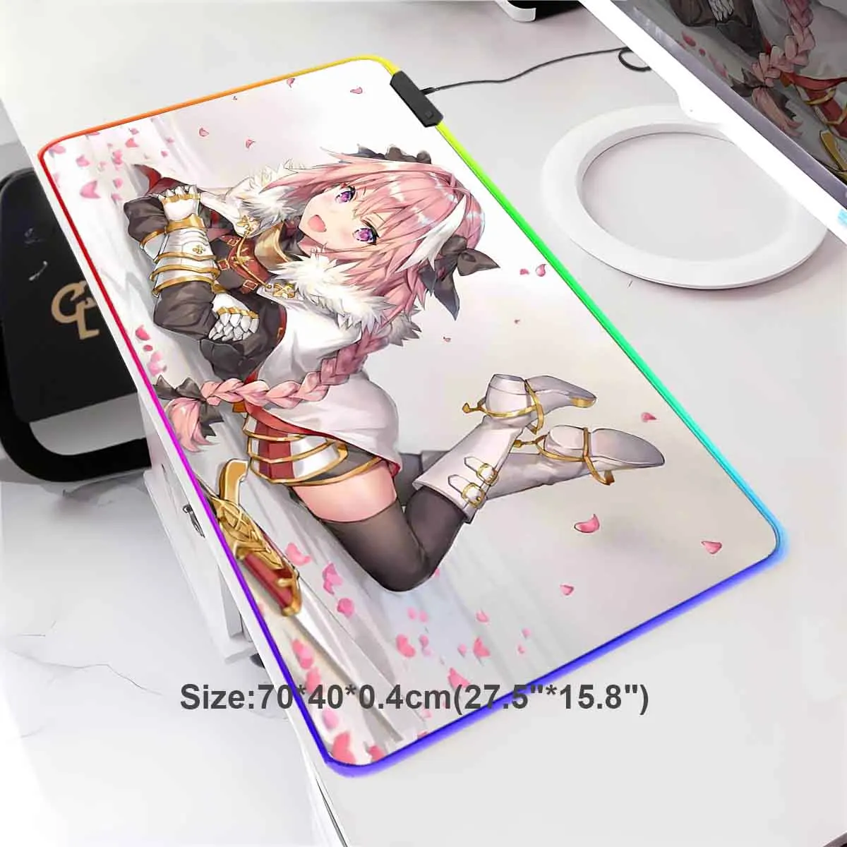 

Коврик для мыши с RGB-подсветкой в стиле аниме Fate/EXTELLA LINK Astolfo Overwatch, коврик для мыши, большой коврик для мыши, нескользящий коврик для геймерского стола, клавиатуры