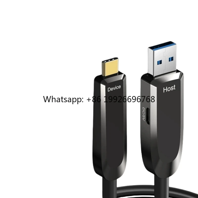 10Gbps Data Transmission USB3.1 a Male to Type c Male Optical Fiber Cable for Camera