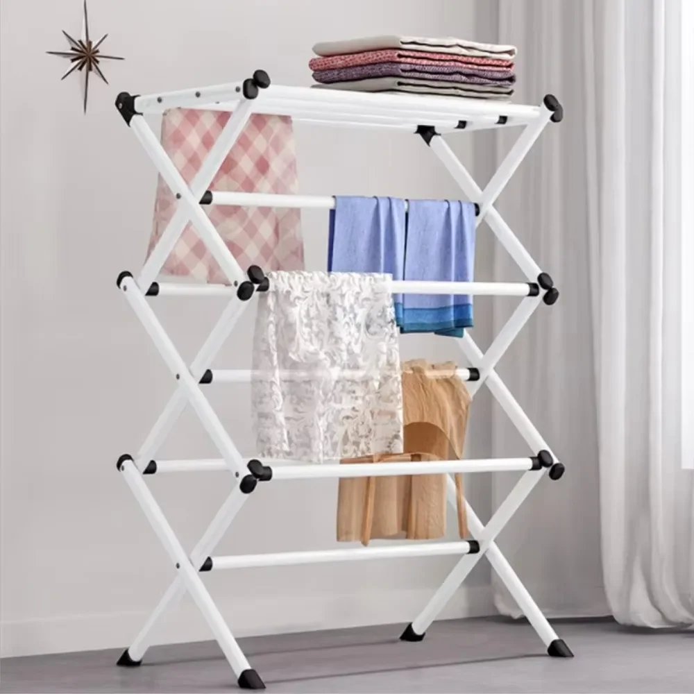 Perchero Pie Para Pared, Colgador Suelo Para Dormitorio, Estante Ropa Simple, Estante Secado Plegable Para El Hogar, Toaller