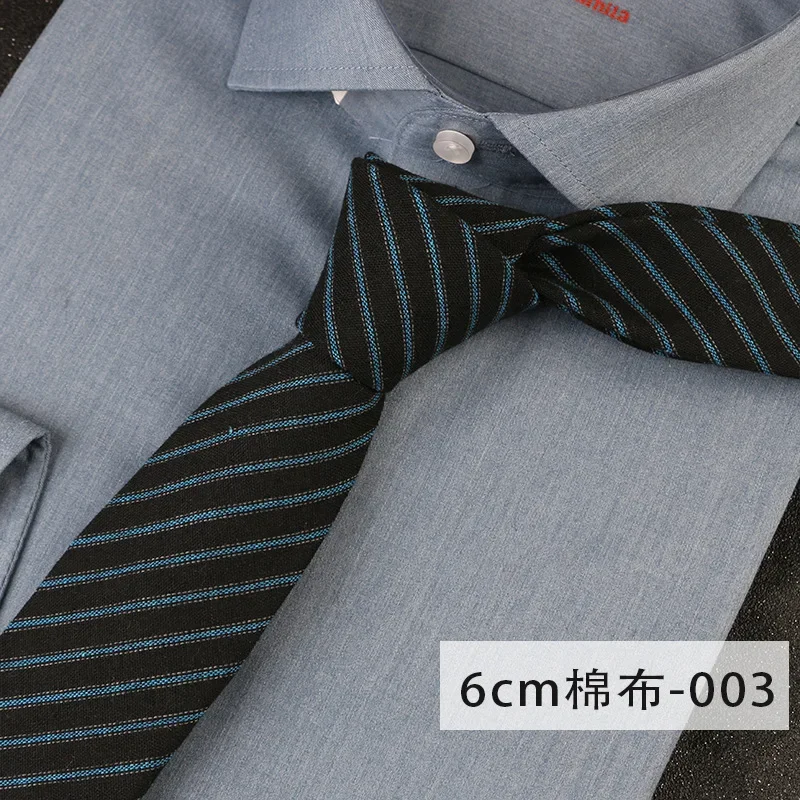 الرجال عارضة بلون مخطط 6 سنتيمتر ربطة عنق قطن الأعمال العمل المهنية ملابس رسمية الذكور ربطات العنق الملابس والاكسسوارات