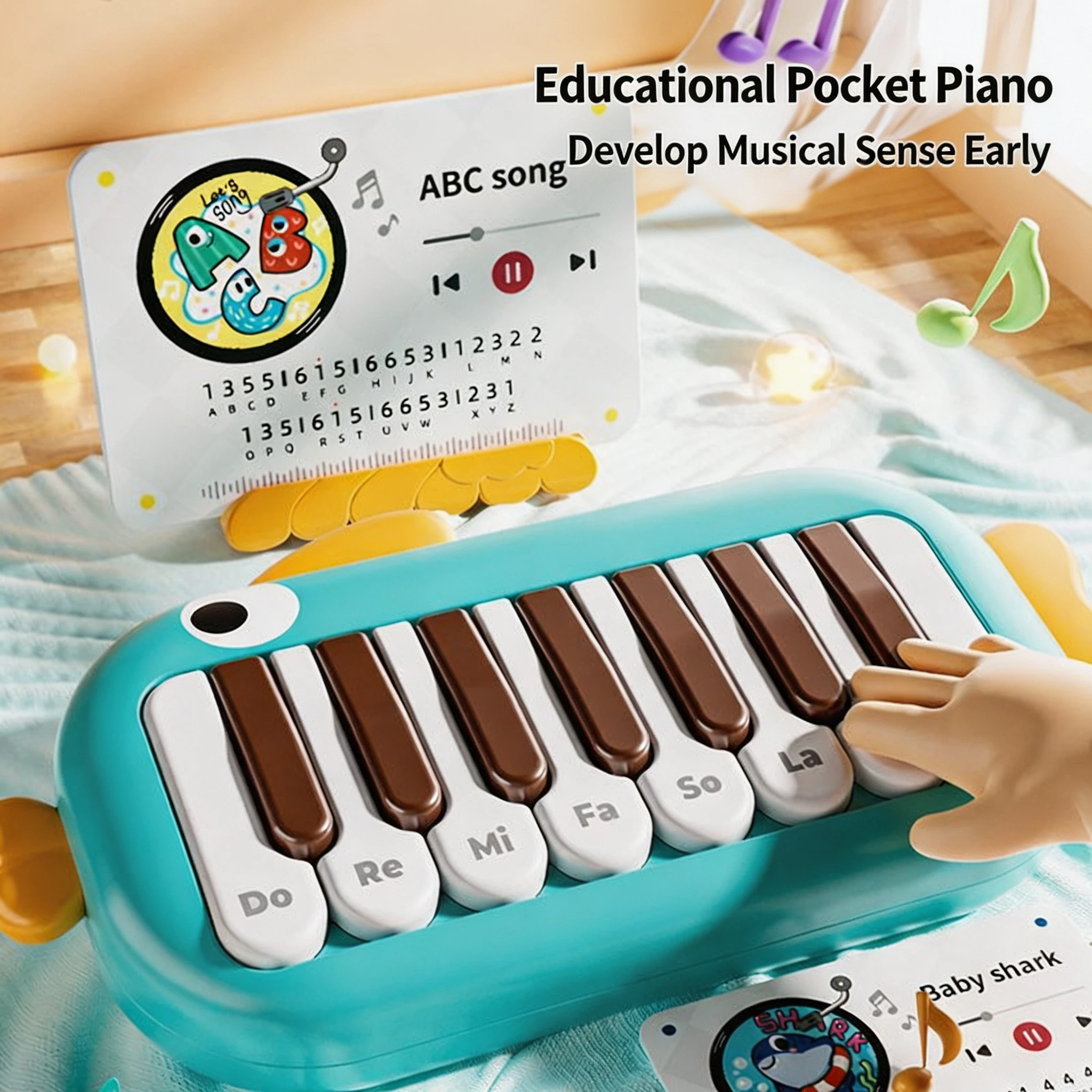 Pocket music keyboard, small piano, children's toy, mini instrument that can play portable electronic keyboard