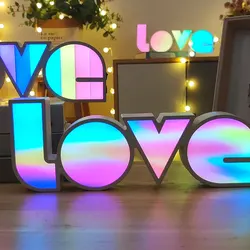 Valentines Day LED Neon Lights Love Shape Decoraton LOVE LED Letter Sign Table Lamp Lanterns Night Light For Party Bedroom