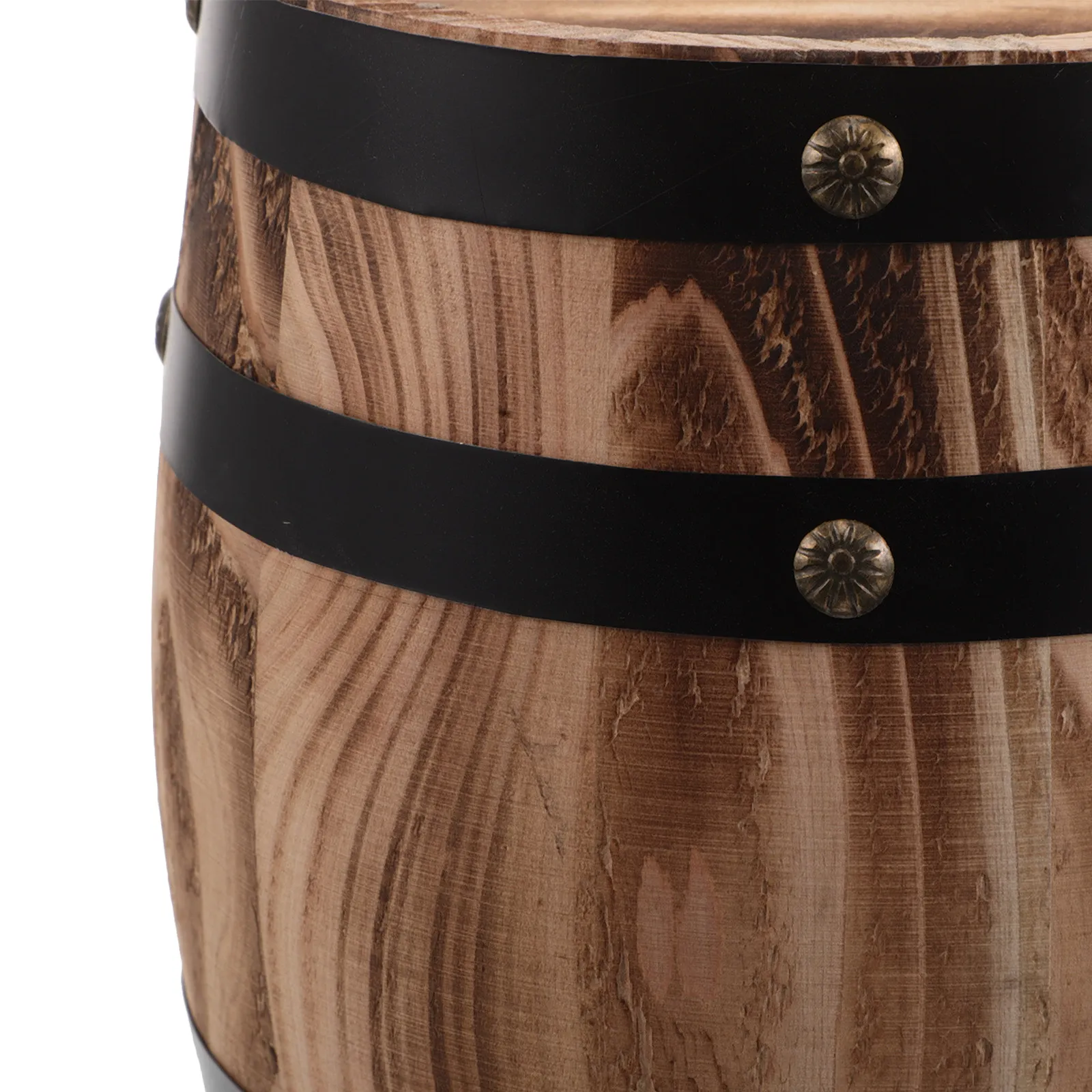 Oak Barrel Shaped Piggy Bank Vintage Wooden Money Bank Large Rustic Decorative Coin Box for Children Saving Financial Awareness