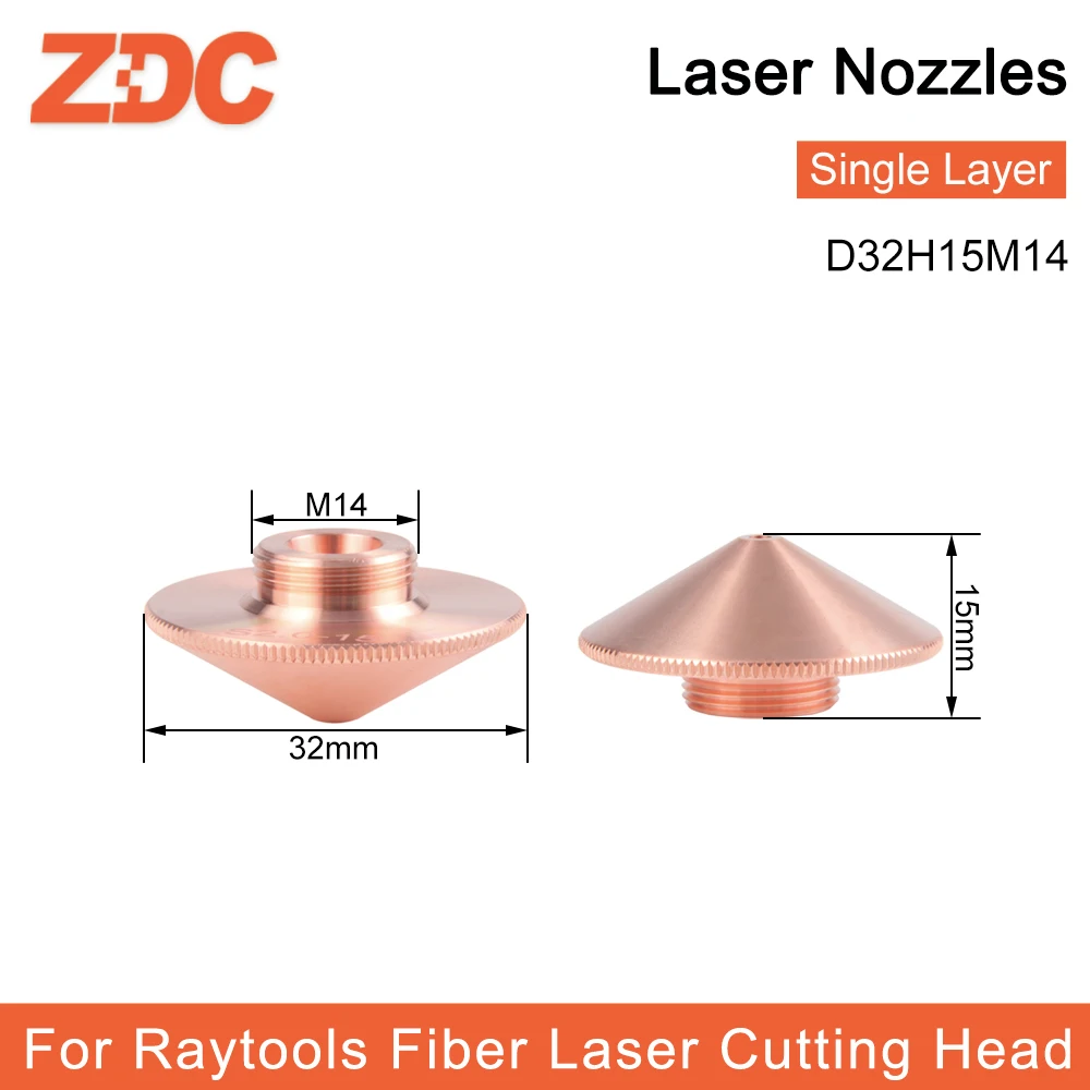 ZDC Raytools Original Laser Nozzle Single/Double Layer Dia.32mm Caliber:0.8-5.0mm For Raytools Bodor Laser Cutting Head BM111