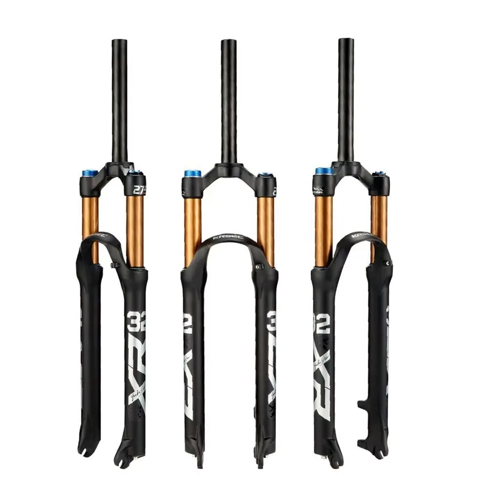 Bike Front Fork Quick Release Air Shock Absorption Straight Cone Line Control Aluminum Crown Disc Brake Model K232