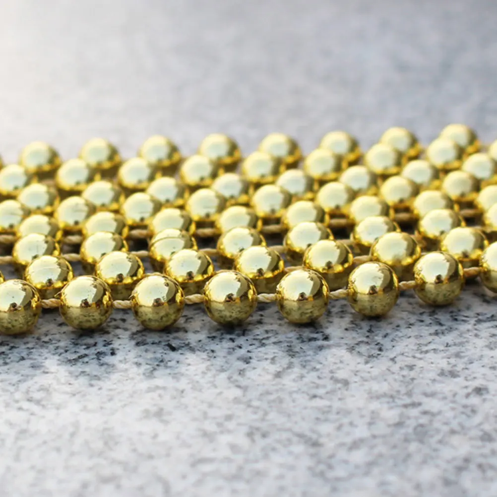 

10M/Roll Plating Golden Chain 8Mm Round Fixed String For Diy Decoration Wedding Christmas Stage Curtain Garland Craft Project