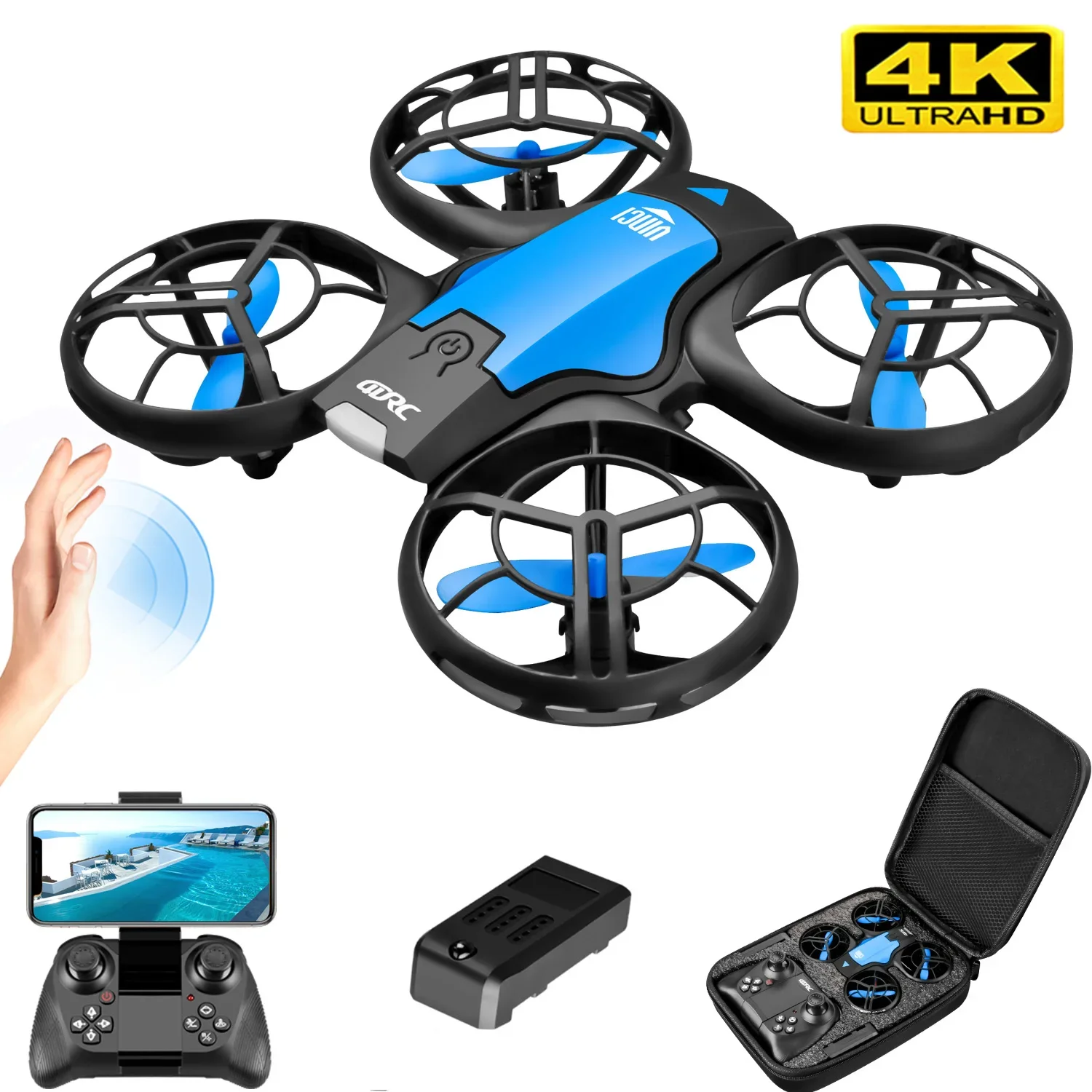 4DRC V8 Nieuwe Mini Quadcopter Drone - 4K HD Groothoekcamera, WiFi FPV Afstandsbediening, Hoogtehouder, 4-assige RC Vliegtuigen Kinderspeelgoed - afbeelding 2